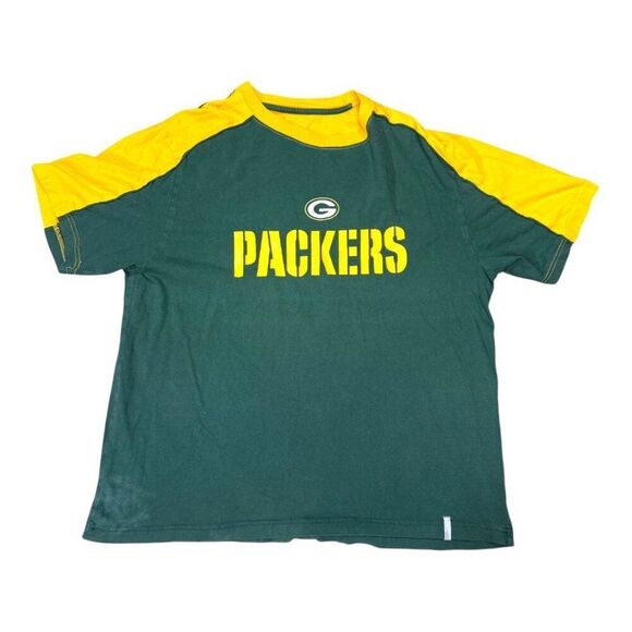 Green Bay Packers Green Yellow Short Sleeve T-Shirt Mens Size XL Cotton Blend RE - Picture 1 of 4